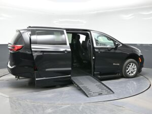 Black Chrysler Pacifica with BraunAbility Side Entry Automatic Fold Out conversion