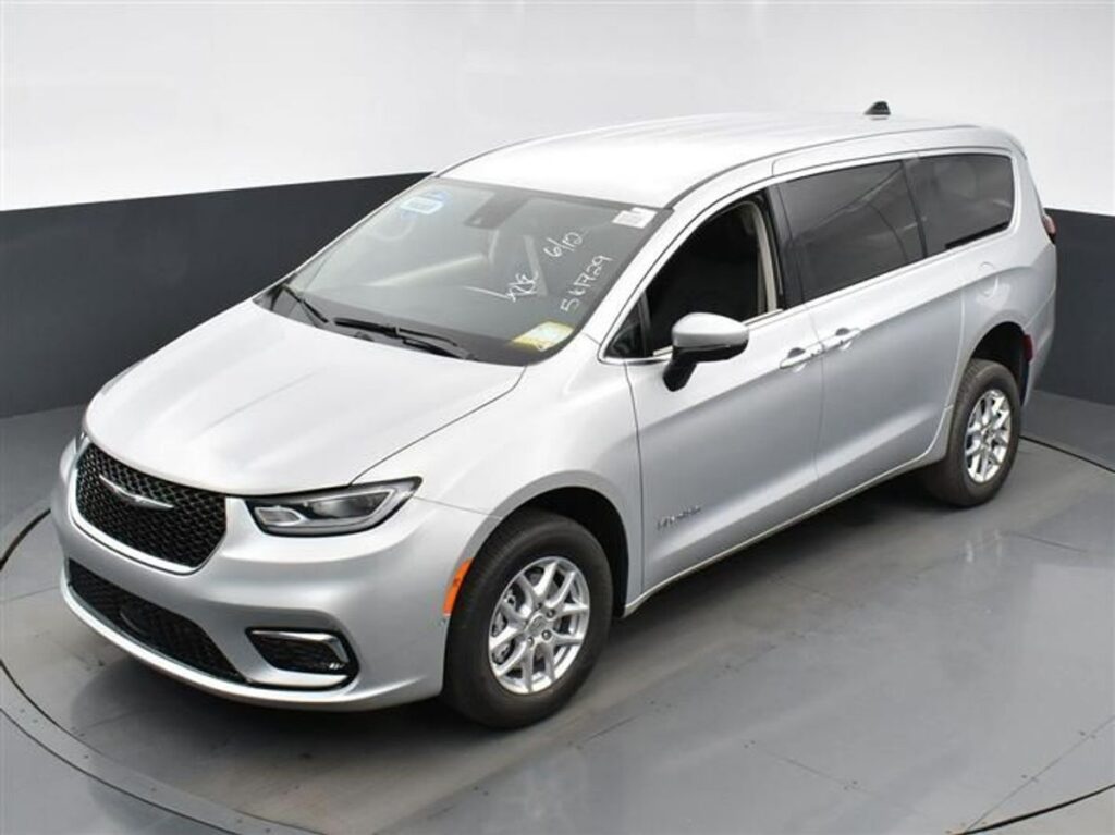 Silver Chrysler Pacifica with BraunAbility Rear Entry Manual Fold Out conversion