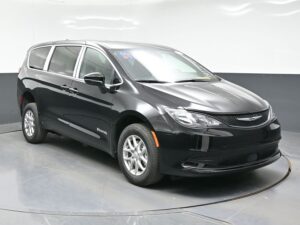 Black Chrysler Voyager with BraunAbility Rear Entry Manual Fold Out conversion
