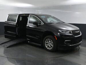 Black Chrysler Pacifica with BraunAbility Side Entry Automatic Fold Out conversion