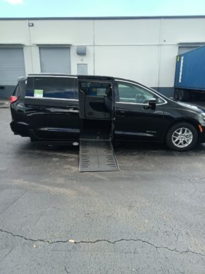 Black Chrysler Pacifica with Driverge Side Entry Automatic Fold Out conversion