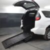 White Chrysler Pacifica with BraunAbility Rear Entry Manual Fold Out conversion
