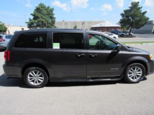 Grey Dodge Grand Caravan with Driverge Side Entry Automatic Fold Out conversion