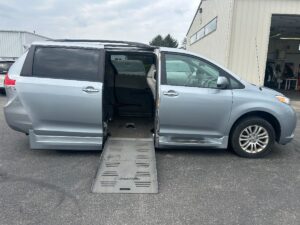 Silver Toyota Sienna with BraunAbility Side Entry Automatic Fold Out conversion