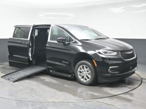 Black Chrysler Pacifica with BraunAbility Side Entry Automatic Fold Out conversion