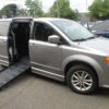 Silver Dodge Grand Caravan with BraunAbility Side Entry Manual Fold Out conversion