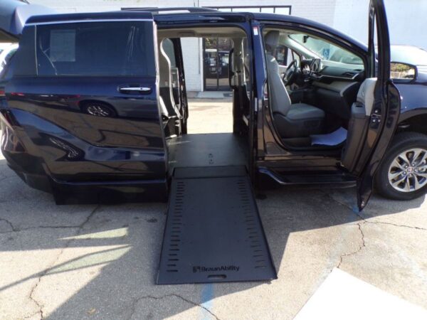 Blue Toyota Sienna with BraunAbility Side Entry Automatic In Floor conversion