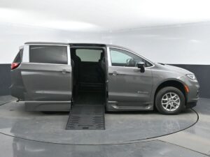 Grey Chrysler Pacifica with BraunAbility Side Entry Automatic Fold Out conversion