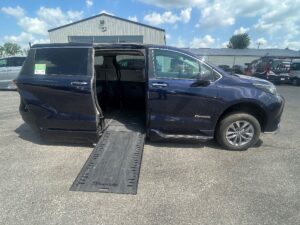 Blue Toyota Sienna with BraunAbility Side Entry Automatic In Floor conversion