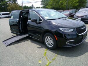 Black Chrysler Pacifica with BraunAbility Side Entry Automatic Fold Out conversion