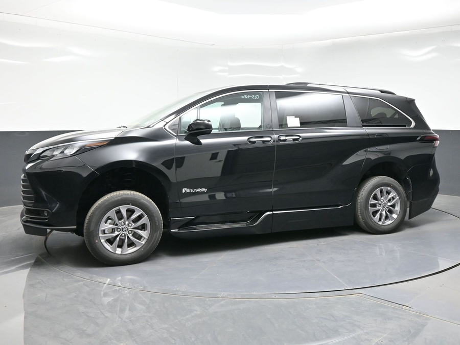 Black Toyota Sienna with BraunAbility Side Entry Automatic In Floor conversion