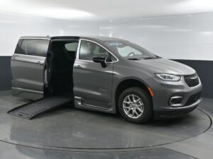 Grey Chrysler Pacifica with BraunAbility Side Entry Automatic Fold Out conversion