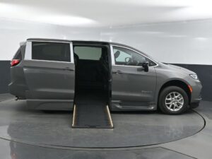 Grey Chrysler Pacifica with BraunAbility Side Entry Automatic In Floor conversion