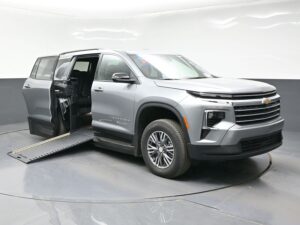 Grey Chevrolet Traverse with BraunAbility Side Entry Automatic In Floor conversion