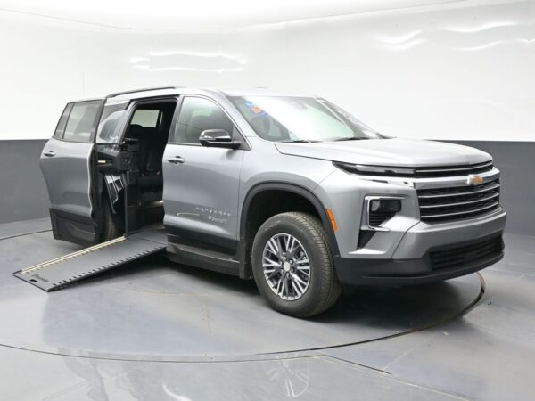 Grey Chevrolet Traverse with BraunAbility Side Entry Automatic In Floor conversion