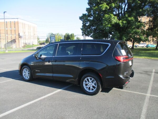 Black Chrysler Pacifica with Driverge Rear Entry Manual Fold Out conversion