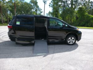 Black Toyota Sienna with Vantage Mobility Side Entry Automatic In Floor conversion