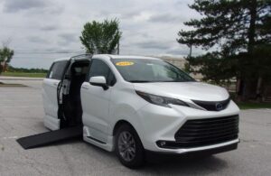 White Toyota Sienna with Vantage Mobility Side Entry Automatic In Floor conversion