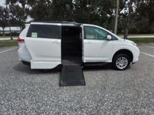 White Toyota Sienna with Vantage Mobility Side Entry Automatic In Floor conversion