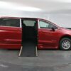 Red Chrysler Pacifica with BraunAbility Side Entry Automatic In Floor conversion