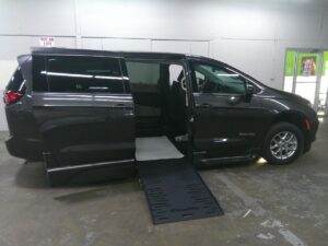 Grey Chrysler Pacifica with BraunAbility Side Entry Automatic Fold Out conversion