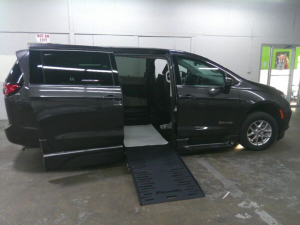 Grey Chrysler Pacifica with BraunAbility Side Entry Automatic Fold Out conversion