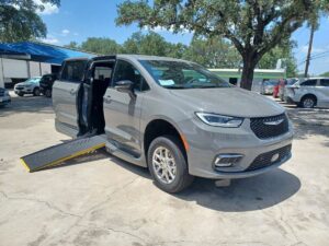 Grey Chrysler Pacifica with Driverge Side Entry Automatic Fold Out conversion