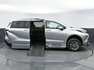 Silver Toyota Sienna with BraunAbility Side Entry Automatic Fold Out conversion
