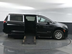 Black Chrysler Pacifica with BraunAbility Side Entry Automatic Fold Out conversion