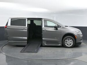 Grey Chrysler Pacifica with BraunAbility Side Entry Automatic In Floor conversion