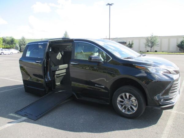 Black Toyota Sienna with BraunAbility Side Entry Automatic In Floor conversion
