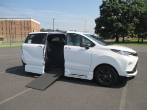 White Toyota Sienna with Vantage Mobility Side Entry Automatic In Floor conversion