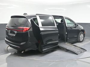 Black Chrysler Pacifica with BraunAbility Side Entry Automatic Fold Out conversion