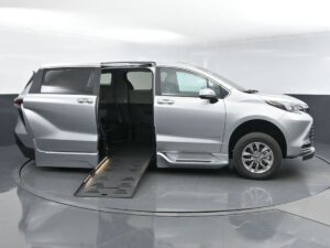 Silver Toyota Sienna with BraunAbility Side Entry Automatic Fold Out conversion