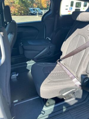 White Chrysler Pacifica with BraunAbility Rear Entry Manual Fold Out conversion