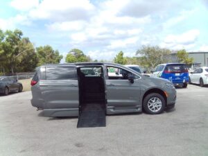 Grey Chrysler Pacifica with BraunAbility Side Entry Automatic Fold Out conversion