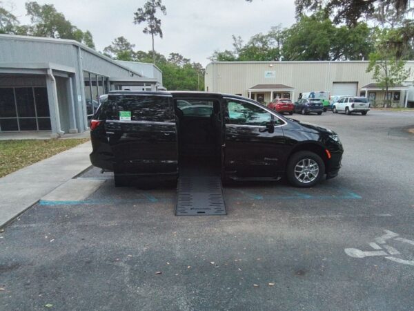 Black Chrysler Pacifica with BraunAbility Side Entry Automatic Fold Out conversion