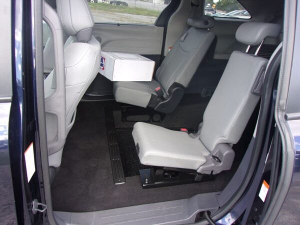 Blue Toyota Sienna with Driverge Rear Entry Manual Fold Out conversion