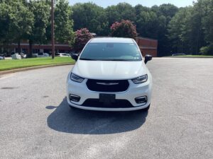 White Chrysler Pacifica with FR Conversions Rear Entry Manual Fold Out conversion