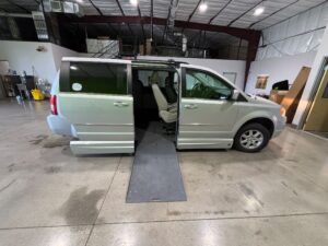 Silver Chrysler Town and Country with Vantage Mobility Side Entry Automatic In Floor conversion