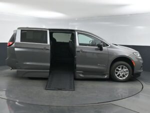 Grey Chrysler Pacifica with BraunAbility Side Entry Automatic In Floor conversion