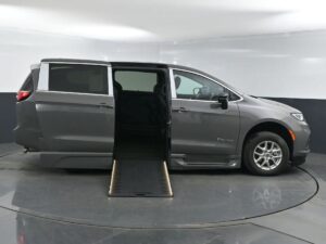 Grey Chrysler Pacifica with BraunAbility Side Entry Automatic In Floor conversion