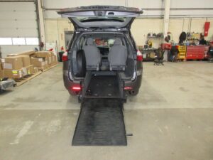 Grey Toyota Sienna with BraunAbility Rear Entry Manual Fold Out conversion