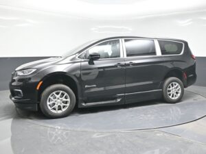 Black Chrysler Pacifica with BraunAbility Side Entry Automatic In Floor conversion