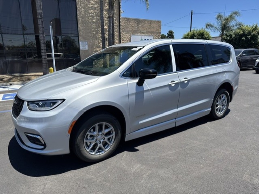 Silver Chrysler Pacifica with BraunAbility Side Entry Automatic Fold Out conversion