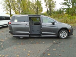 Grey Chrysler Voyager with BraunAbility Side Entry Automatic Fold Out conversion