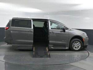 Grey Chrysler Pacifica with BraunAbility Side Entry Automatic Fold Out conversion