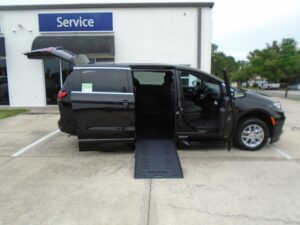 Black Chrysler Pacifica with BraunAbility Side Entry Automatic Fold Out conversion