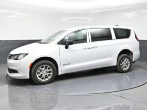 White Chrysler Voyager with BraunAbility Rear Entry Manual Fold Out conversion