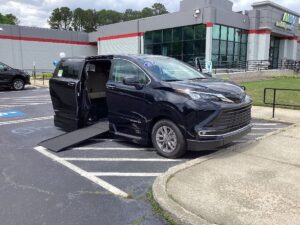 Black Toyota Sienna with Vantage Mobility Side Entry Automatic In Floor conversion